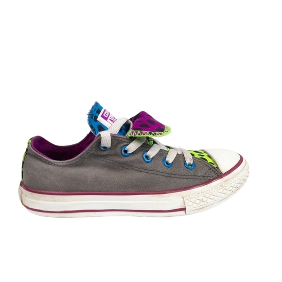 Converse Chuck‎ Taylor All Star Cheeta Print Double Tongue Size 1 Kids Sneakers - Picture 1 of 13